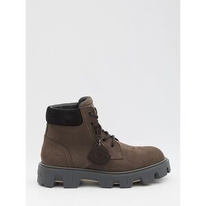 MONCLER Men's Leather Lace-Up Boots Men BROWN